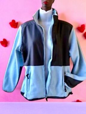 Zena Sport Fleece Jacket Pockets Full Zip Cinch Cord NEW